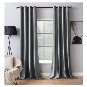 Elegant Gray Velvet Curtains